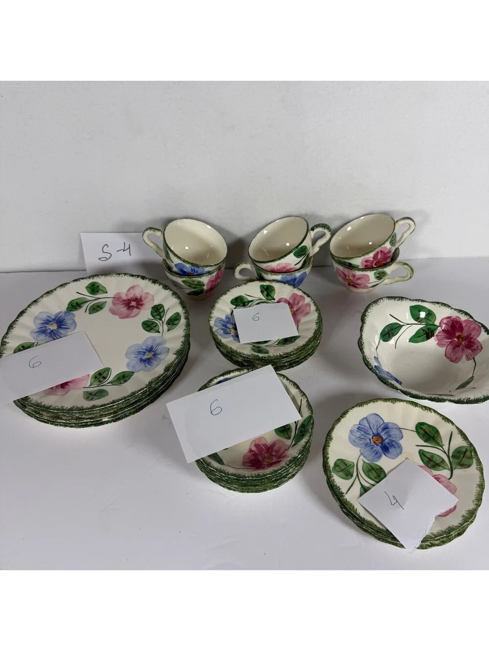 Vintage Blue Ridge Southern Potteries 10K Floral Dinnerware Set 29 Pieces